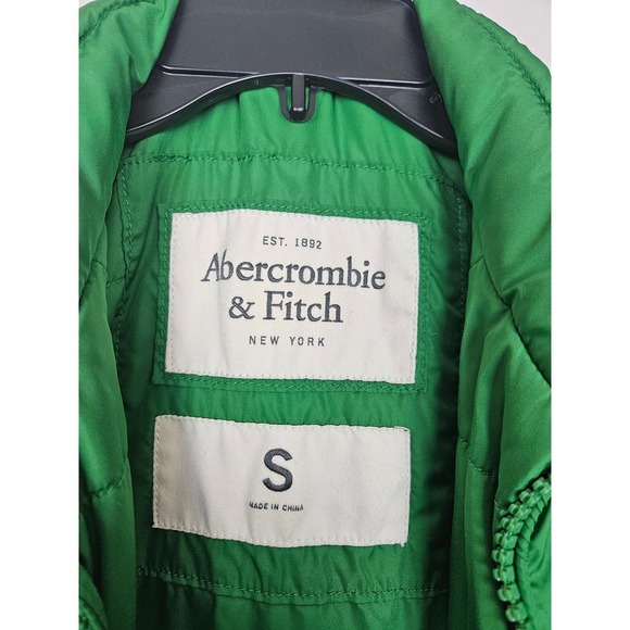 Abercrombie Fitch Green Zip Up Jacket Size S Moose Logo Casual Outerwear - Picture 4 of 9